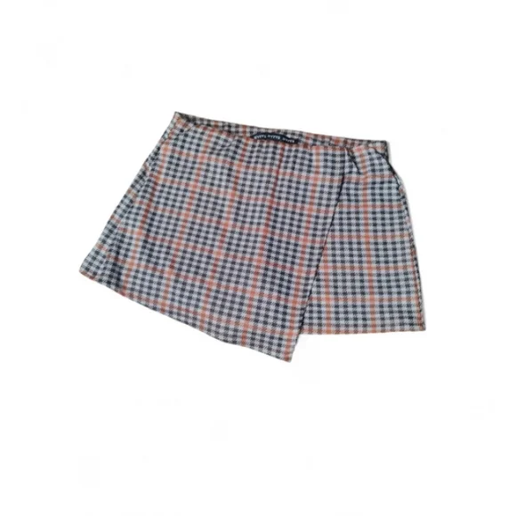 Women's Plaid Skorts - Black, Brown,and Orange Y2K 90s Skirt Size L HYFVE - Picture 2 of 6